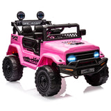 Auto elettrica per bambini Garvee 12V rosa con sospensioni a molla, luci a LED, Bluetooth per guida su strada, dai 3 anni in su - Rosa