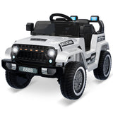 Garvee 12V Auto elettrica per bambini con telecomando blu e cintura di sicurezza MP3 - Bianco