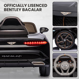 Garvee Auto Elettrica per Bambini Bentley Bacalar 12V con Porte a Forbice LED Musica Sospensioni per Terreni Vari, Nero - Black