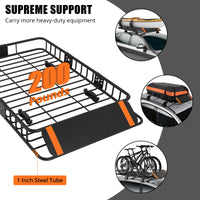Portapacchi Garvee 64x39x6 pollici con borsa impermeabile da 21 piedi cubi per SUV e camion da esterno, acciaio, nero, aerodinamico