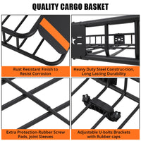 Portapacchi Garvee 64x39x6 pollici con borsa impermeabile da 21 piedi cubi per SUV e camion da esterno, acciaio, nero, aerodinamico