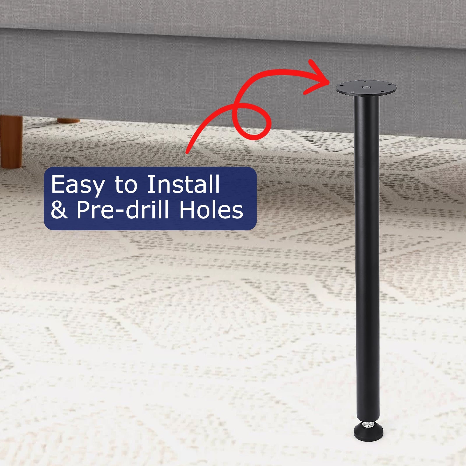 Gambe per tavolo Garvee da 28 pollici - Altezza regolabile, metallo, ideali per ufficio, sala da pranzo e design di mobili moderni