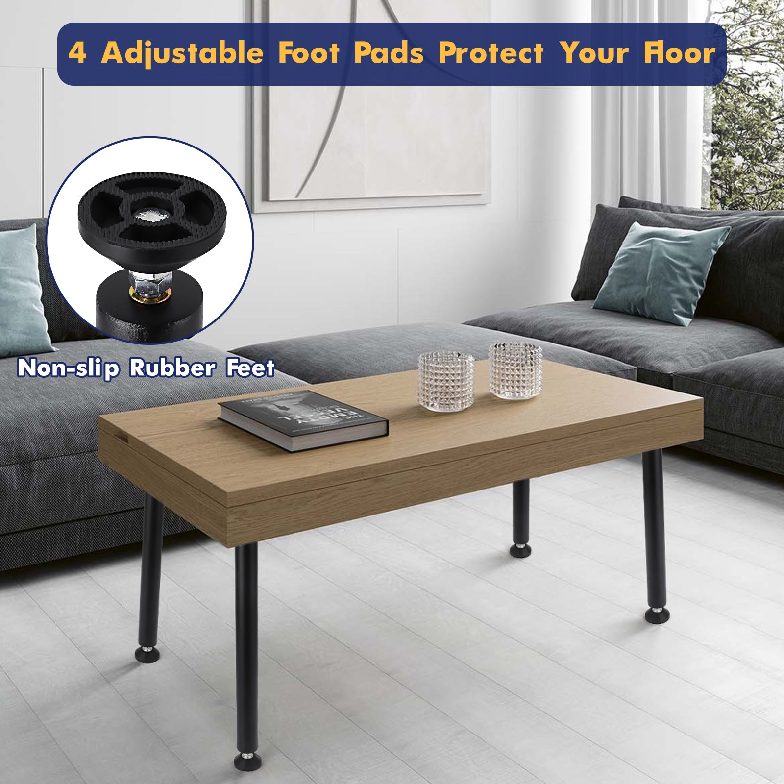 Gambe per tavolo Garvee da 28 pollici - Altezza regolabile, metallo, ideali per ufficio, sala da pranzo e design di mobili moderni