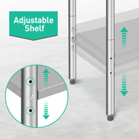 Tavolo da Lavoro in Acciaio Inox GARVEE 60x76 cm per Festa del Papà - Resistente, Regolabile, Antikorrosione, Piedini Livellabili per Cucina e Uso Commerciale
