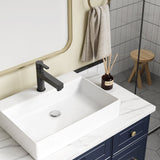 Lavabo da bagno Garvee, rettangolare, in ceramica, bianco, 61x45x13 cm, per bagno e toilette per gli ospiti, moderno, antigraffio, smaltato - piano di lavoro