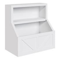 Libreria per bambini e contenitore per giocattoli Garvee, 2 ripiani, in legno, per sala giochi e cameretta dei bambini, 31,42x16,56x32 pollici, legno naturale