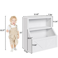 Libreria per bambini e contenitore per giocattoli Garvee, 2 ripiani, in legno, per sala giochi e cameretta dei bambini, 31,42x16,56x32 pollici, legno naturale