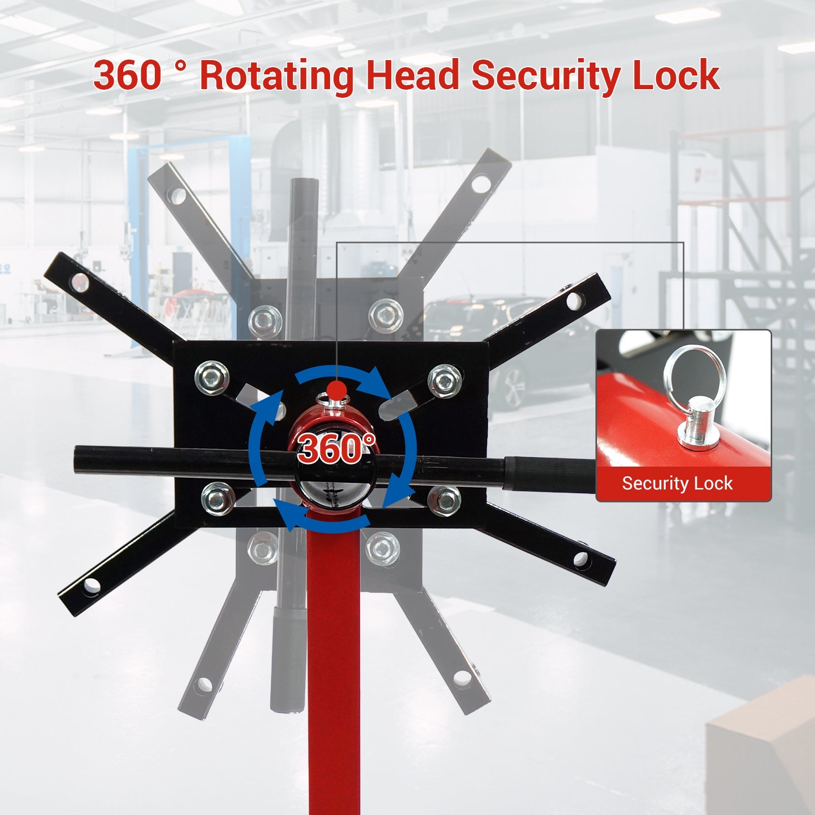 Supporto rotante per motore Garvee, capacità 750 libbre, con bracci regolabili per officina e riparazione, acciaio, ruote con freno, testa a 360°