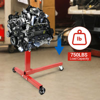 Supporto rotante per motore Garvee, capacità 750 libbre, con bracci regolabili per officina e riparazione, acciaio, ruote con freno, testa a 360°