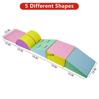 Set di 5 blocchi da arrampicata in schiuma Garvee per bambini piccoli, parco giochi al coperto, impermeabili, antiscivolo, facili da pulire