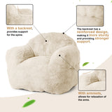 Garvee Poltrona Sacco Grande 130cm Beige, Sedia Bean Bag Morbida con Riempitivo e Braccioli, Poltrona Oversize per Adulti e Bambini, Salotto e Camera
