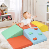 Blocchi da arrampicata in schiuma Garvee, set da 5 pezzi, impermeabili e antiscivolo, per parco giochi al coperto, sviluppo delle capacità motorie, multicolore - Arancia