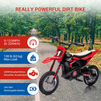 Moto elettrica fuoristrada Garvee 24V Motore da 250W per bambini e adolescenti Avventure all'aria aperta 44,9"L x 25"W x 28,6"H Nero