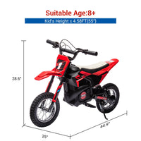 Moto elettrica fuoristrada Garvee 24V Motore da 250W per bambini e adolescenti Avventure all'aria aperta 44,9"L x 25"W x 28,6"H Nero