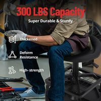 Sgabello girevole Garvee Workshop per garage, capacità di carico di 330 libbre, comodo, imbottito, con ruote, resistente, per meccanici e appassionati del fai da te