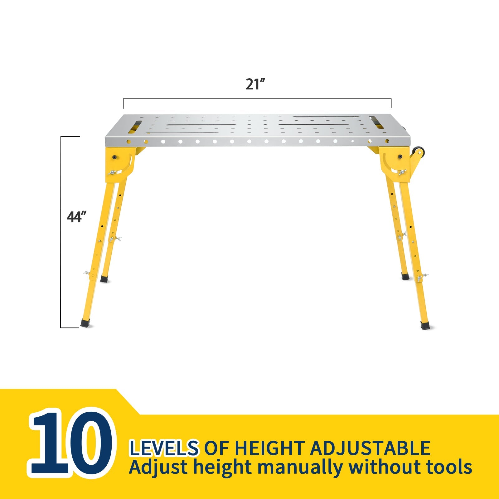 Tavolo da Saldatura Pieghevole Garvee con Ruote per Festa del Papà - Altezza Regolabile, 30x20 Pollici, Acciaio al Carbonio, Nero per Officina e Garage