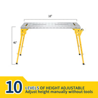 Tavolo da Saldatura Pieghevole Garvee con Ruote per Festa del Papà - Altezza Regolabile, 30x20 Pollici, Acciaio al Carbonio, Nero per Officina e Garage