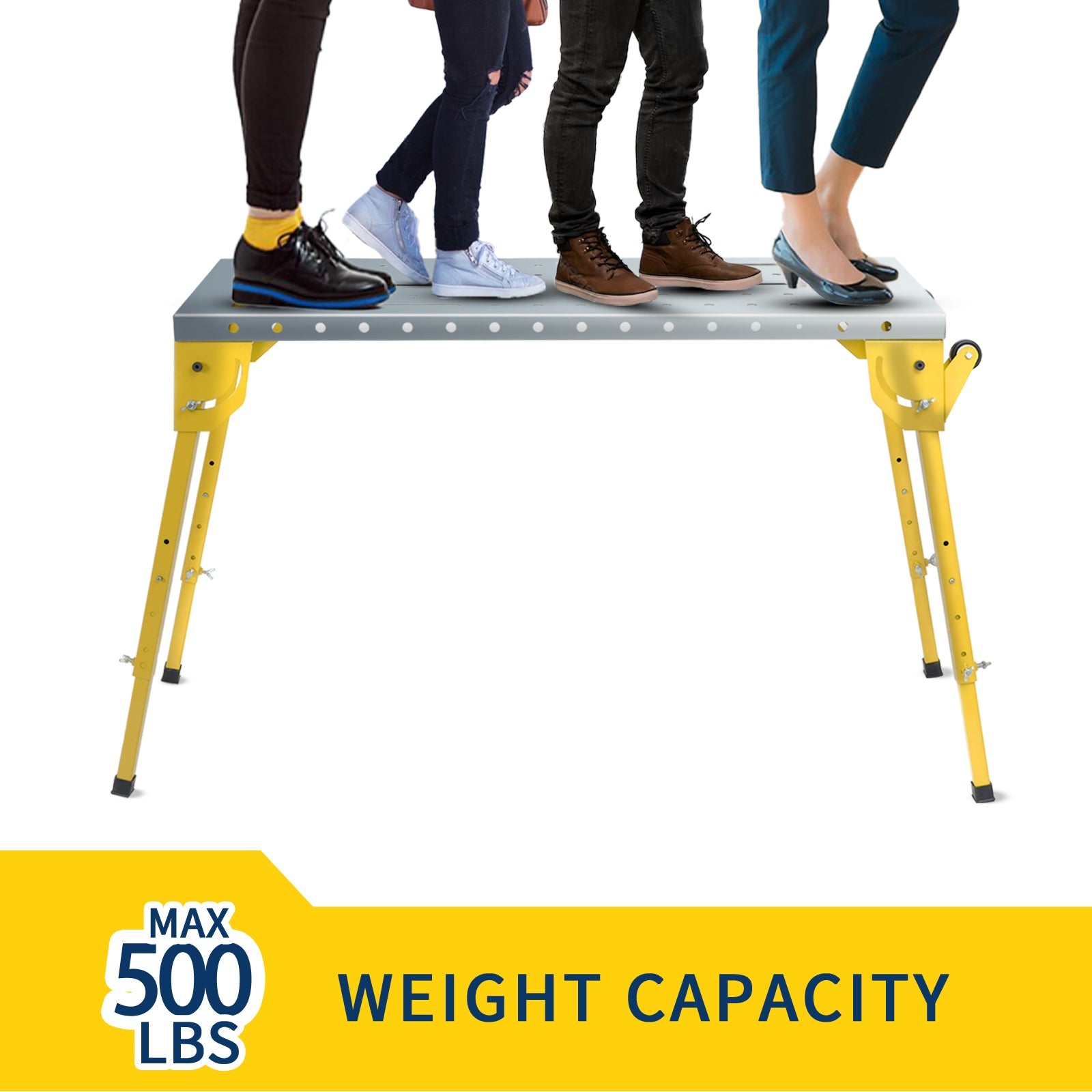 Tavolo da Saldatura Pieghevole Garvee con Ruote per Festa del Papà - Altezza Regolabile, 30x20 Pollici, Acciaio al Carbonio, Nero per Officina e Garage