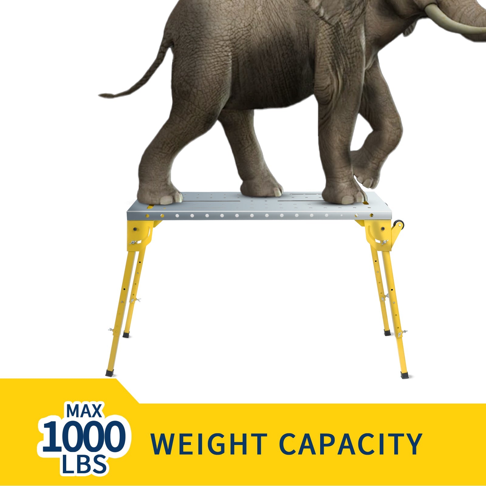 Tavolo da Saldatura Pieghevole Garvee con Ruote per Festa del Papà - Altezza Regolabile, 30x20 Pollici, Acciaio al Carbonio, Nero per Officina e Garage