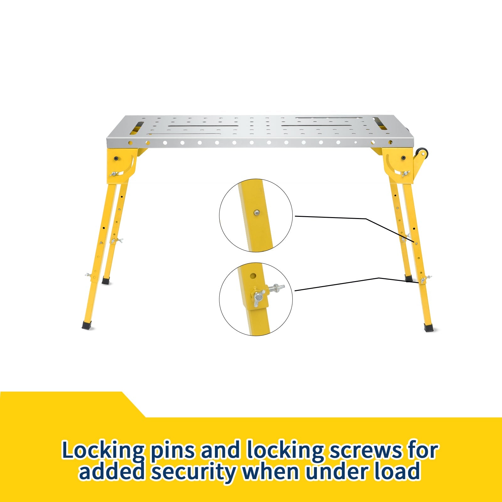 Tavolo da Saldatura Pieghevole Garvee con Ruote per Festa del Papà - Altezza Regolabile, 30x20 Pollici, Acciaio al Carbonio, Nero per Officina e Garage