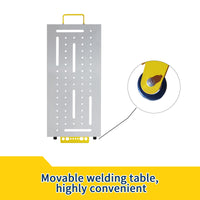 Tavolo da Saldatura Pieghevole Garvee con Ruote per Festa del Papà - Altezza Regolabile, 30x20 Pollici, Acciaio al Carbonio, Nero per Officina e Garage