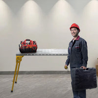 Tavolo da Saldatura Pieghevole Garvee con Ruote per Festa del Papà - Altezza Regolabile, 30x20 Pollici, Acciaio al Carbonio, Nero per Officina e Garage