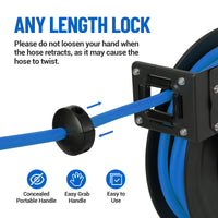 Avvolgitubo Retrattile Garvee 3/8" x 25 ft per Aria - Tubo Ibrido Pesante, Riavvolgimento Automatico, Supporto 180° - Ideale per Officina Festa del Papà