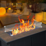 Garvee Paravento in Vetro Temperato per Focolare, Protezione Antivento per Patio e Giardino, Spessore 0,8 cm, Morsetti Sicuri, Connettori in Alluminio