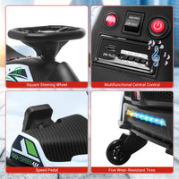 Garvee Kids Drift Go-Kart elettrico 24V – Telaio in metallo, per esterni, bianco – Corse veloci ed emozionanti avventure all'aria aperta.