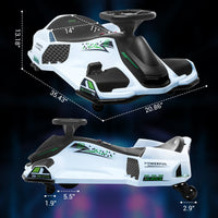 Garvee Kids Drift Go-Kart elettrico 24V – Telaio in metallo, per esterni, bianco – Corse veloci ed emozionanti avventure all'aria aperta.