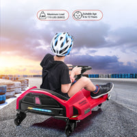Garvee Kids Drift Go-Kart elettrico 24V - Telaio in metallo, per esterni, rosso - Divertimento e avventura per giovani conducenti