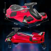 Garvee Kids Drift Go-Kart elettrico 24V - Telaio in metallo, per esterni, rosso - Divertimento e avventura per giovani conducenti