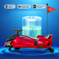 Garvee Kids Drift Go-Kart elettrico 24V - Telaio in metallo, per esterni, rosso - Divertimento e avventura per giovani conducenti