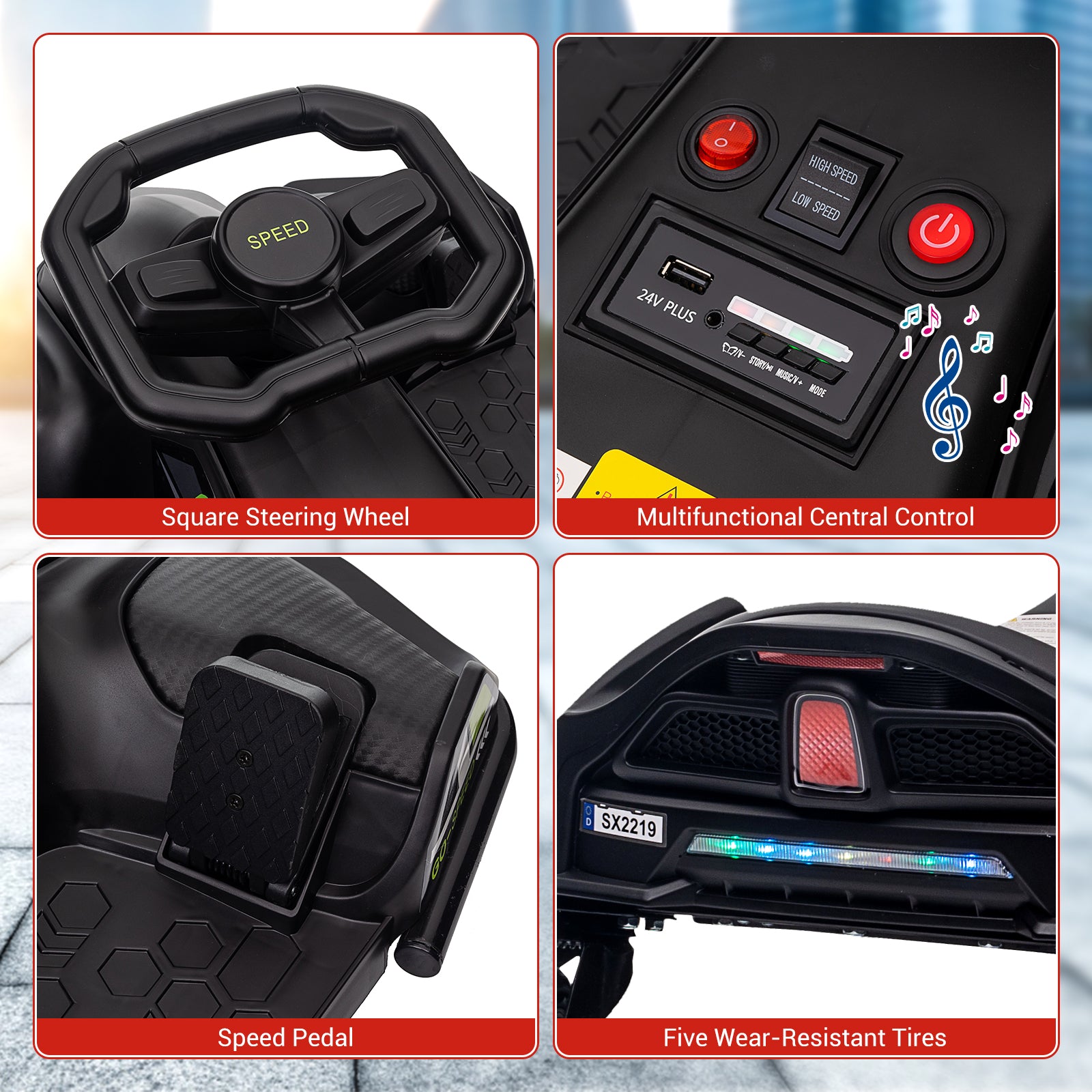 Garvee Kids Drift Go-Kart elettrico 24V - Telaio in metallo, per esterni, nero - Elegante go-kart elettrico per nuovi avventurieri.