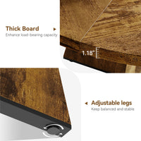Tavolo da pranzo rotondo Garvee da 47" per 4-6 persone, stile rustico, robusto pannello MDF, piedini antiscivolo regolabili, legno, cucina e sala da pranzo