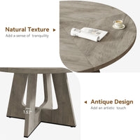 Tavolo da pranzo rotondo Garvee da 47" per 4-6 persone, stile rustico, piano in MDF robusto, gambe in legno, piedini antiscivolo regolabili, grigio, sala da pranzo e cucina