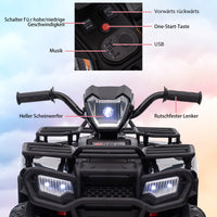 Garvee Veicolo elettrico da 12 V per bambini, nero, con luci a LED e funzione musicale per viaggi sicuri su strada, dai 3 anni in su
