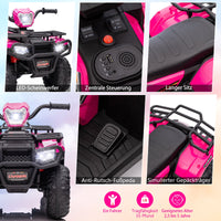 GARVEE 12V ATV elettrico per bambini - Veicolo a spinta con una velocità sicura di 2,2 mph, funzione avanti/indietro, fari a LED, musica e USB, per bambini e bambine dai 3 agli 8 anni (88 x 50
