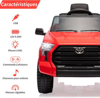 Garvee Toyota, auto elettrica per bambini, a batteria, rossa, con design realistico e illuminazione a LED per le prime esperienze di guida a partire dai 3 anni, per uso interno ed esterno.