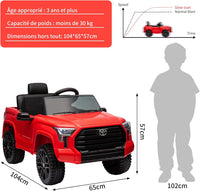 Garvee Toyota, auto elettrica per bambini, a batteria, rossa, con design realistico e illuminazione a LED per le prime esperienze di guida a partire dai 3 anni, per uso interno ed esterno.