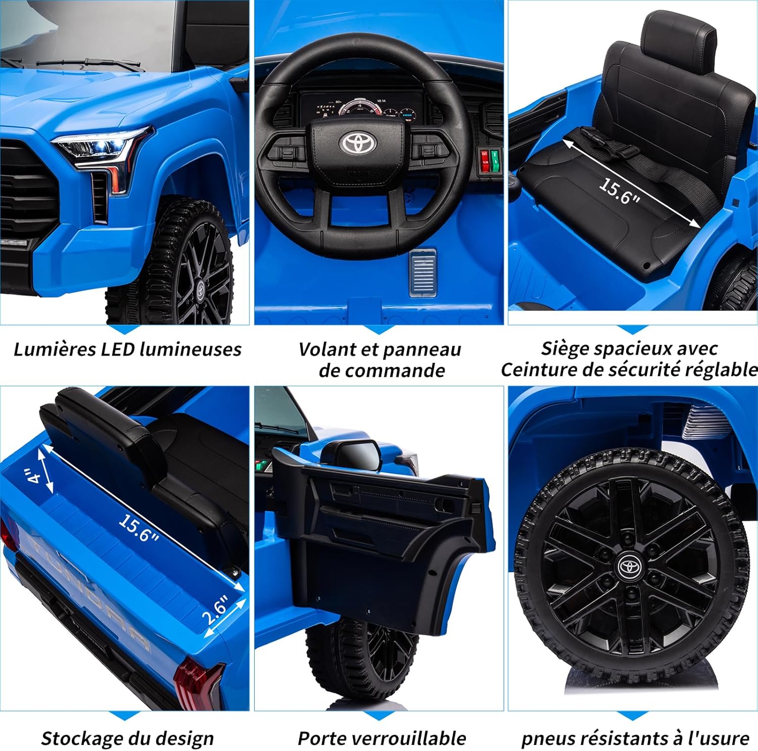 Garvee Toyota, auto elettrica per bambini, a batteria, blu, con autentico design Toyota e funzione musicale per viaggi sicuri a partire dai 3 anni, in casa e all'aperto.