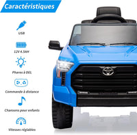 Garvee Toyota, auto elettrica per bambini, a batteria, blu, con autentico design Toyota e funzione musicale per viaggi sicuri a partire dai 3 anni, in casa e all'aperto.