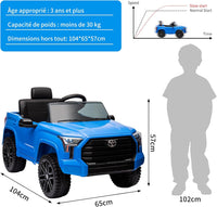 Garvee Toyota, auto elettrica per bambini, a batteria, blu, con autentico design Toyota e funzione musicale per viaggi sicuri a partire dai 3 anni, in casa e all'aperto.