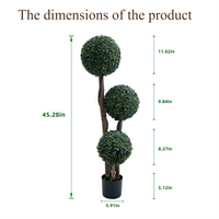 Garvee Artificiale Bosso Topiario 35 Pollici Albero a Tre Sfere in Plastica Resistente alle Intemperie per Giardino e Patio Verde
