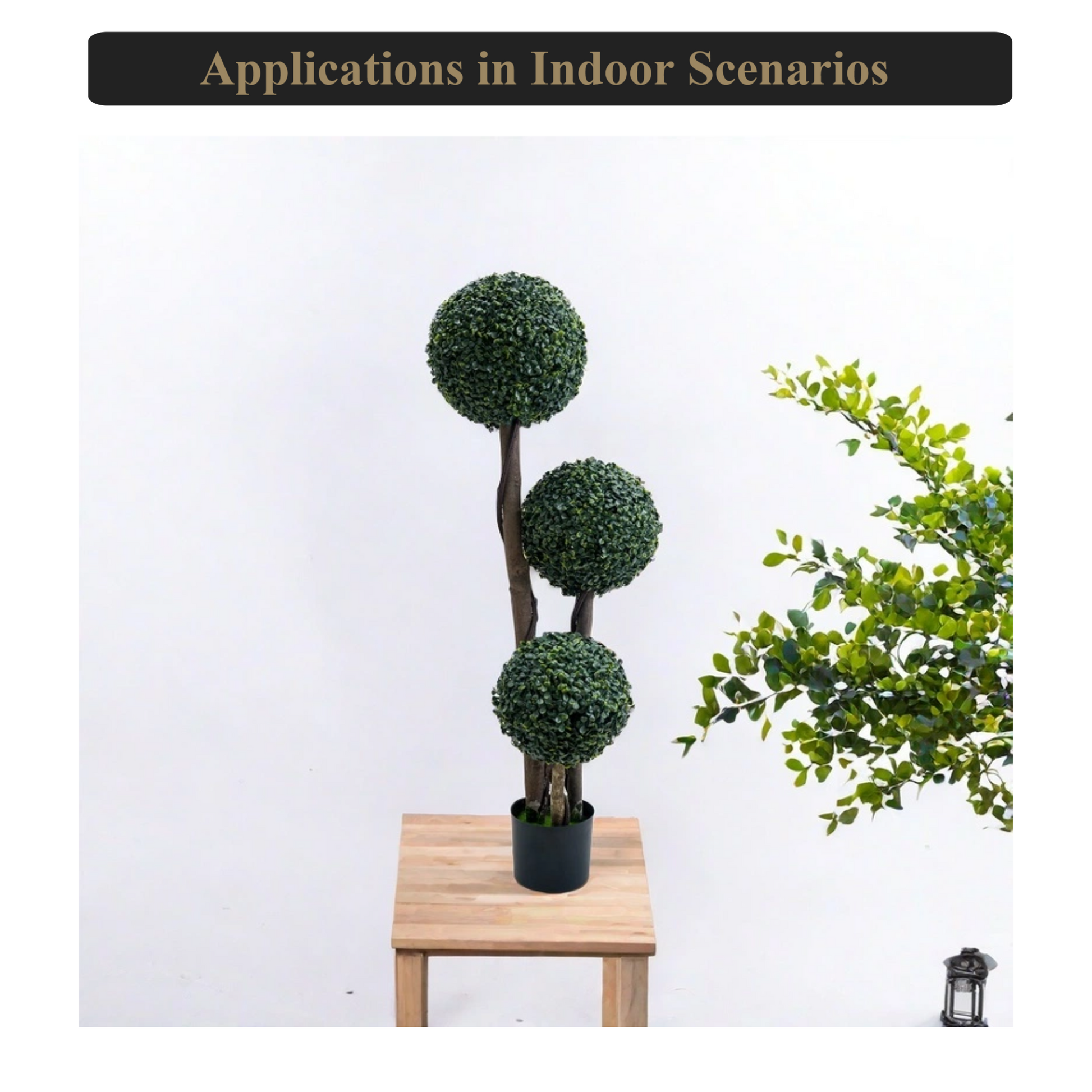 Garvee Artificiale Bosso Topiario 35 Pollici Albero a Tre Sfere in Plastica Resistente alle Intemperie per Giardino e Patio Verde