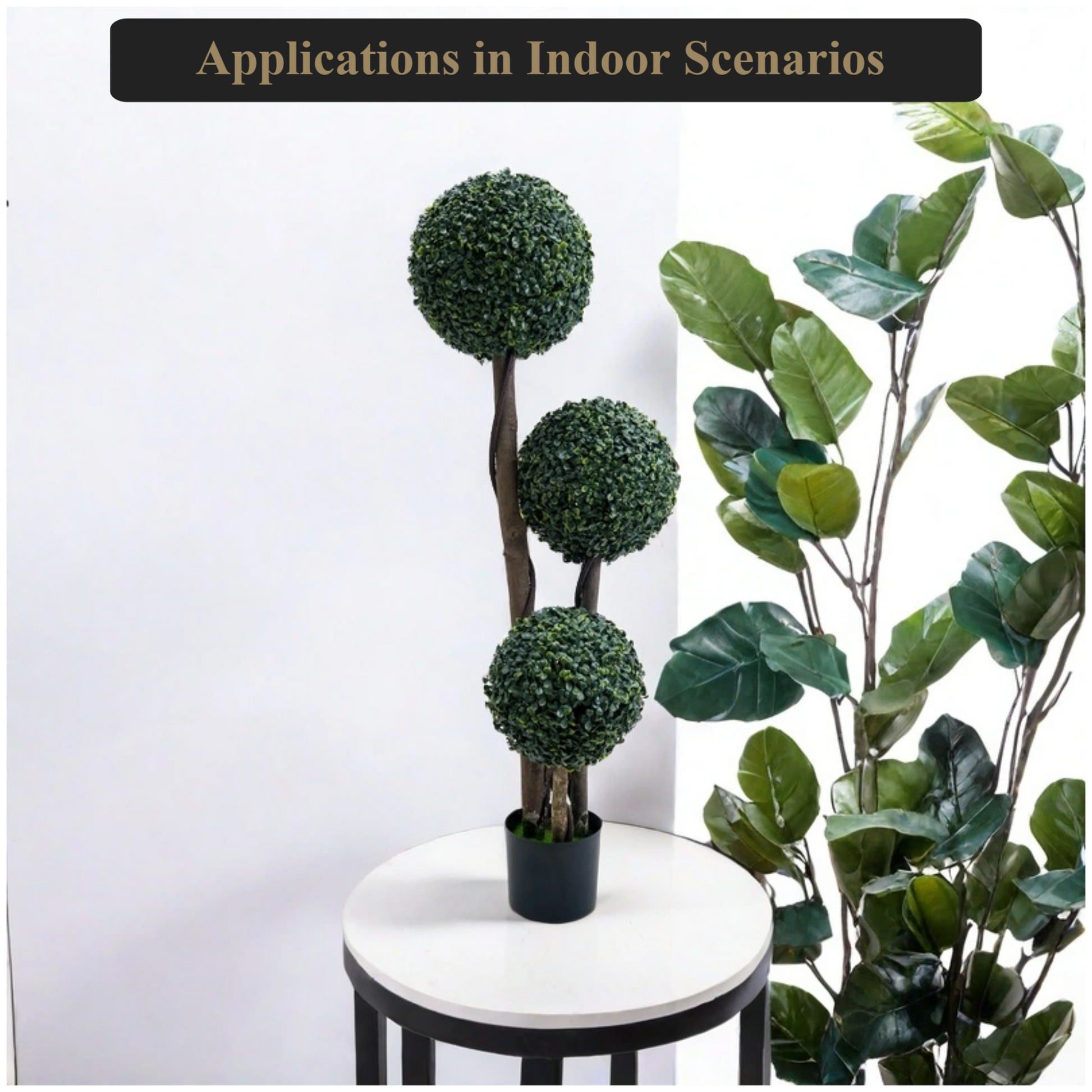Garvee Artificiale Bosso Topiario 35 Pollici Albero a Tre Sfere in Plastica Resistente alle Intemperie per Giardino e Patio Verde