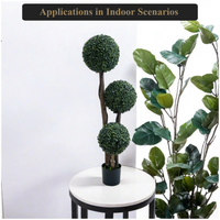 Garvee Artificiale Bosso Topiario 35 Pollici Albero a Tre Sfere in Plastica Resistente alle Intemperie per Giardino e Patio Verde