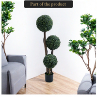 Garvee Artificiale Bosso Topiario 35 Pollici Albero a Tre Sfere in Plastica Resistente alle Intemperie per Giardino e Patio Verde