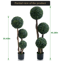Garvee Artificiale Bosso Topiario 35 Pollici Albero a Tre Sfere in Plastica Resistente alle Intemperie per Giardino e Patio Verde