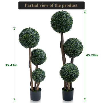 Garvee Artificiale Bosso Topiario 35 Pollici Albero a Tre Sfere in Plastica Resistente alle Intemperie per Giardino e Patio Verde